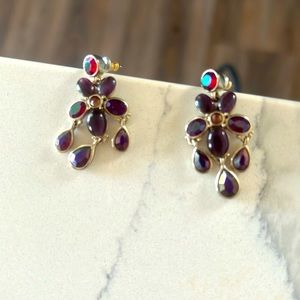Liz Claiborne purple crystal amethyst earrings